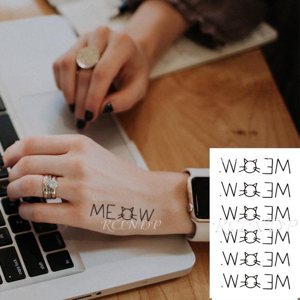 

temporary tattoos waterproof tattoo sticker cartoon cute cat letter pattern body art tatto flash tatoo fake for kids women men