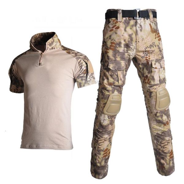 

tactical uniform breathable military training summer shorts sleeve shirts long pants outdoor hiking hunting sports clothing set sets, Camo