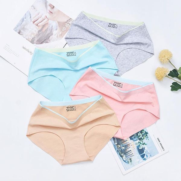 

women's panties mid-rise women cotton ladies briefs underwear comfort underpants solid color -xl female 2021, Black;pink