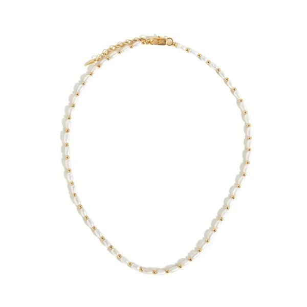 

chokers european and american fashion natural freshwater pearl rice grain golden bead necklace bracelet women, Golden;silver