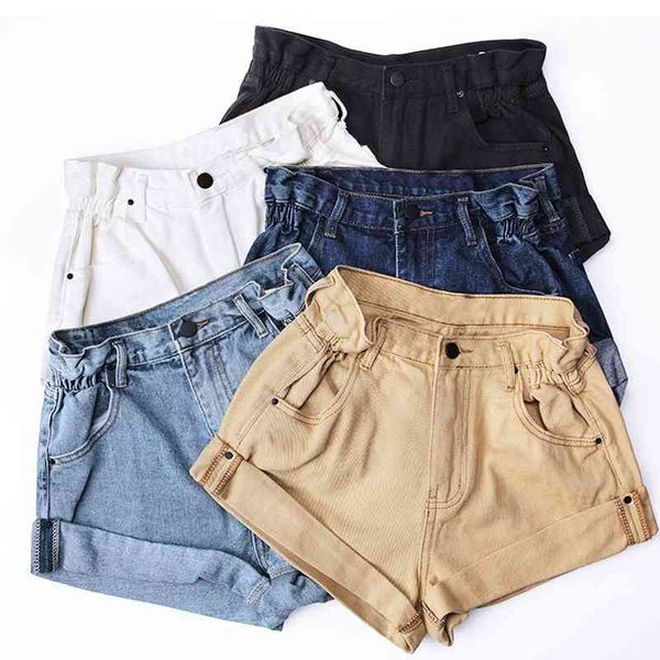 

women's shorts pantalones cortos de mezclilla para mujer, pantalones r51 pierna ancha informales, vintage, elsticos, cintura xo7z, White;black