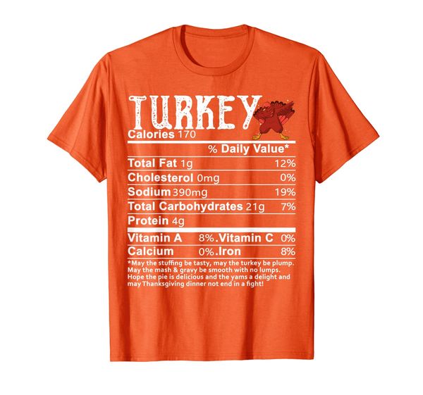 

turkey dabbing nutritional facts funny thanksgiving gift t-shirt, White;black