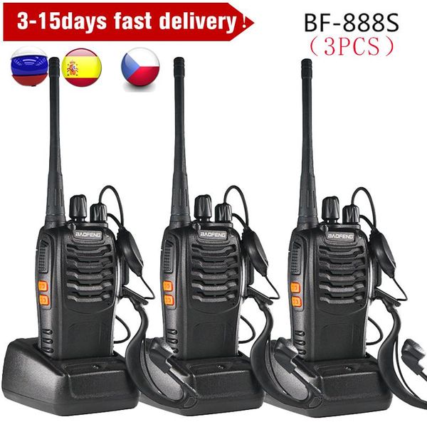 

walkie talkie 3pcs baofeng two way radio bf-888s 6km long range 5w portable ham hf transceiver bf 888s amateur