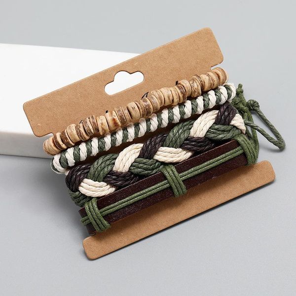 

charm bracelets fashion accessories wholesale personalized woven multi-layer rope bracelet simple diy4 piece leather, Golden;silver