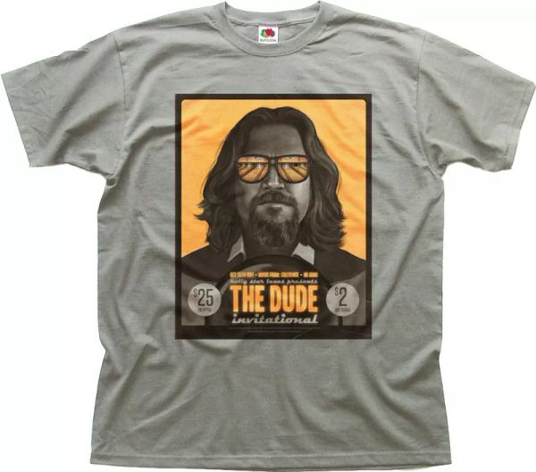 

big lebowski the dude funny movie zinc cotton t-shirt fn0013, White;black