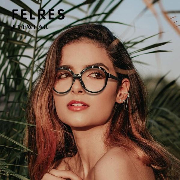 

sunglasses felres women tr90 optical glasses brand design anti-blue light eyewear ladies frame round retro clear lens f2010, White;black