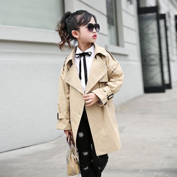 

coat spring autumn long sleeve cotton jacket for girls 2021 fashion windbreaker casual coats children jackets kids clothes, Blue;gray
