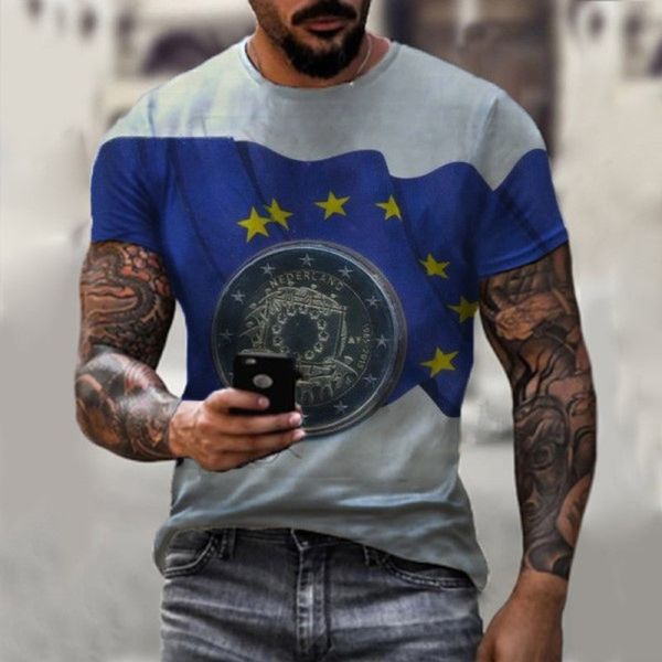 

coin original 3d printing t shirt unique fashion breathable and comfortable daily party travel visual impact gothic style men's short s, White;black