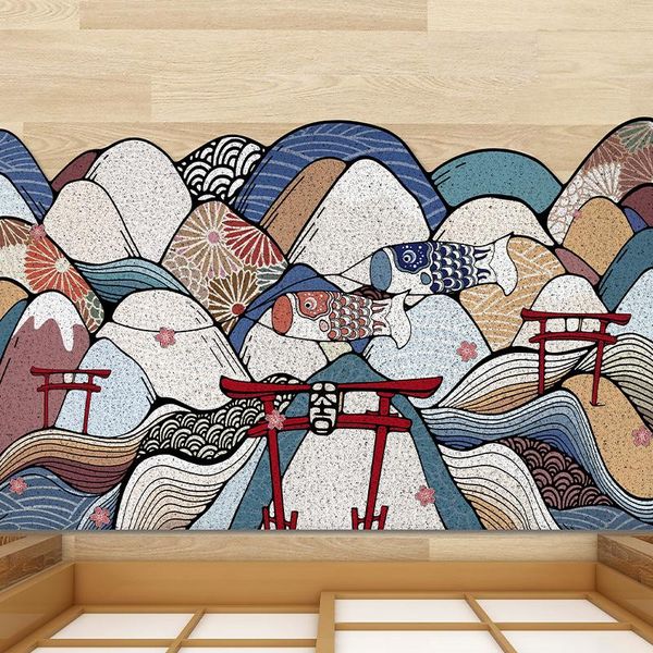 

Mats Carpet Japanese Style Doormat Can Be Cut PVC Kitchen Bathroom Bedroom Living Room Non-slip Custom Entrance Carpets