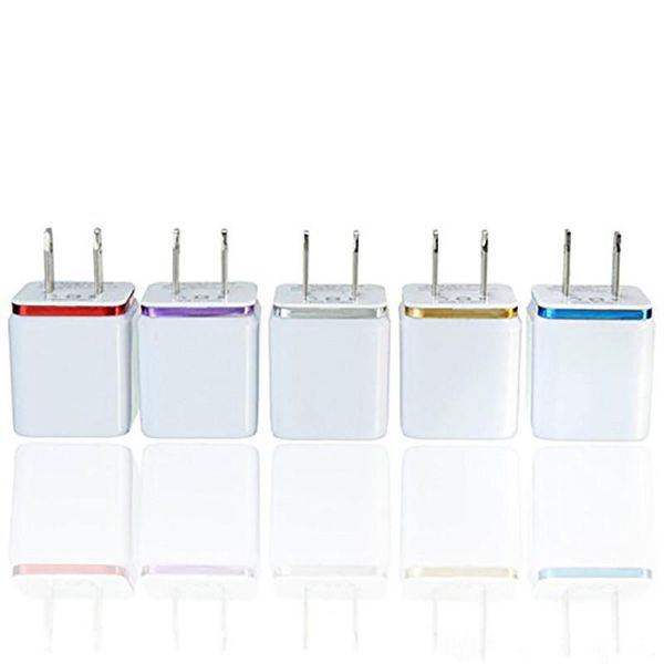 Wirtschaftlicher und langlebiger 5V 2,1+1A Doppel-USB-AC-Reise-US-Wandladegerät-Stecker, Dual-Ladegerät für Samsung Galaxy HTC Smartphone-Adapter