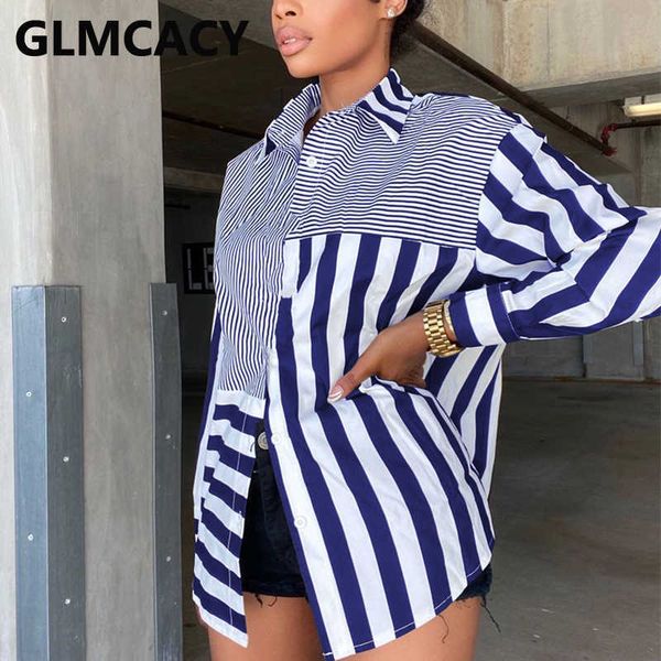 

long sleeve casual striped button down shirt mini dress 210702, Black;gray