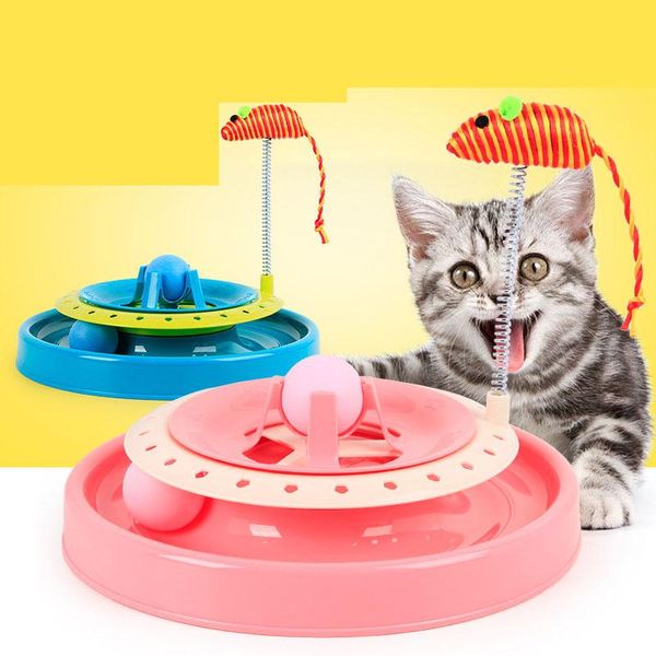 

cat toys cute 1pcs funny pet tower track interactive toy for kitten