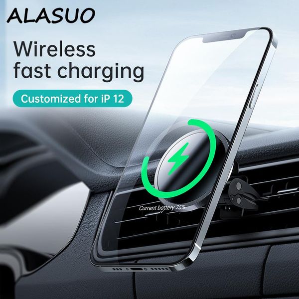 

qi magnetic wireless car charger phone holder for 12 pro max air vent/paste cell mounts & holders