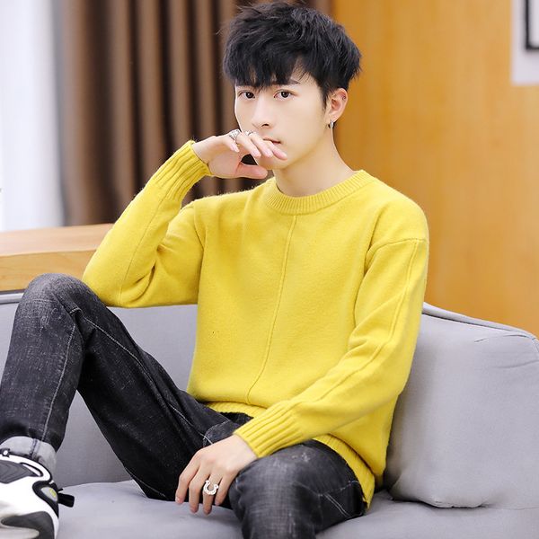 

men's sweaters jerseys long sleeve black white winter red yellow blue pullovers casual neck solid male sweater duzk, White;black