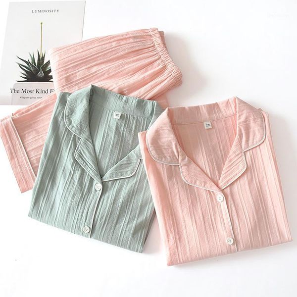 

women soft 100% cotton pajamas autumn long sleeves button-down warm pure sleepwear set 2 pieces ladies women's, Black;red