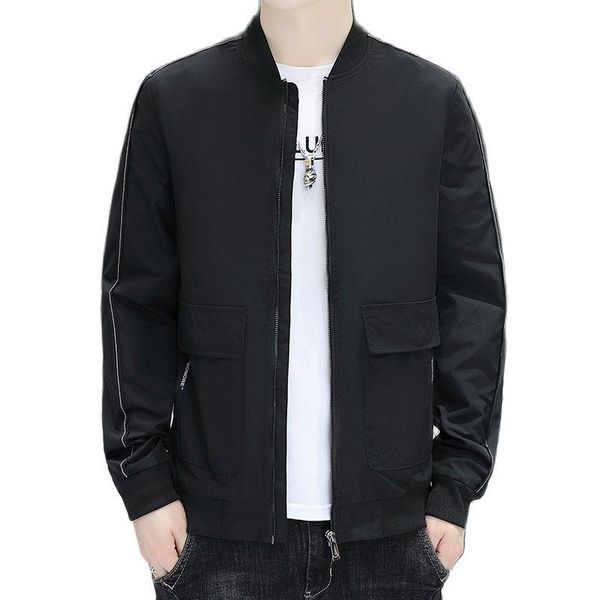 

men's jackets 2021 autumn mens slim casual male bomber jacket men baseball coats stand collar outwear clothing m-4xl, Black;brown