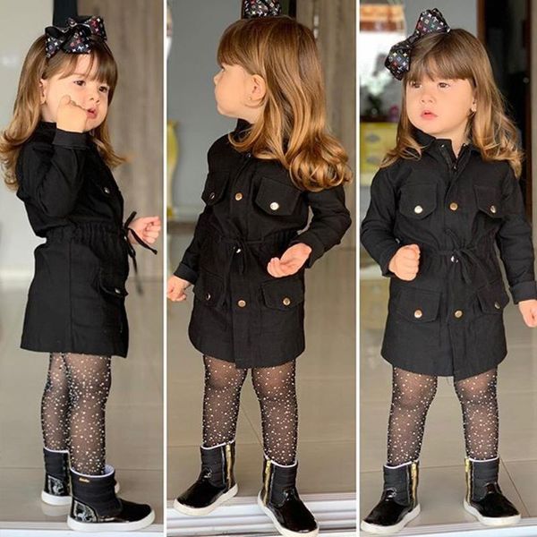 

jackets 2021 spring summer fashion baby girls british style kids coat solid single breasted jacket warm children 2-7y, Blue;gray