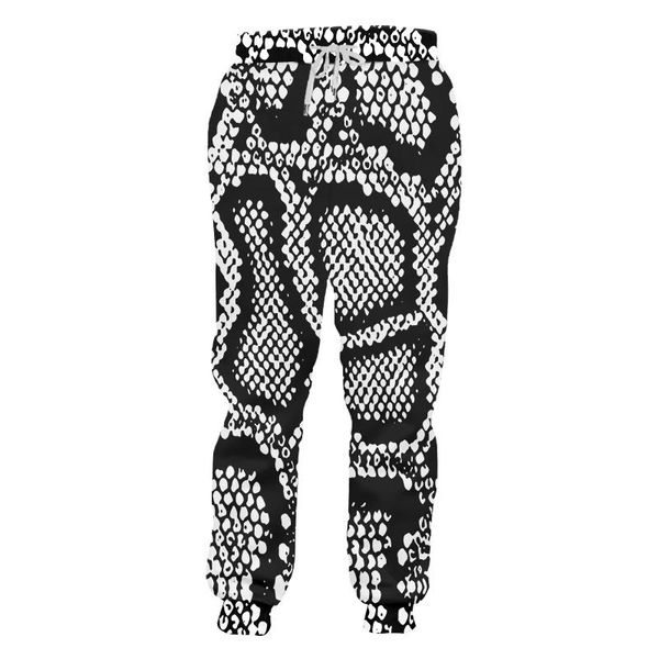 

men's pants lcfa brand mens jogger casuals 3d black white snake skinprinted men sports comfortable streetwear oversized 4xl
