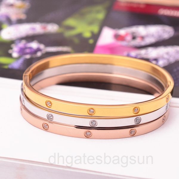 

narrow version diamond inlaid bracelet rose gold titanium steel women's simple fashion color retaining jks6, Black