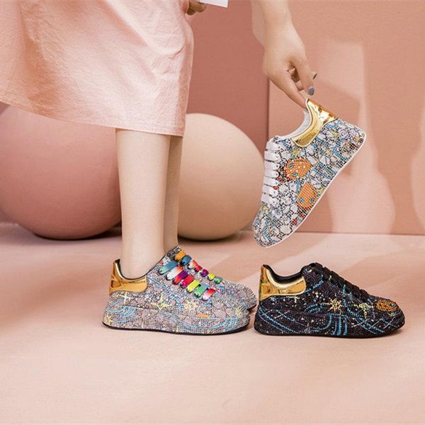 

dress shoes sports and leisure rhinestone women's spring 2021 thick-soled single through mesh, Black