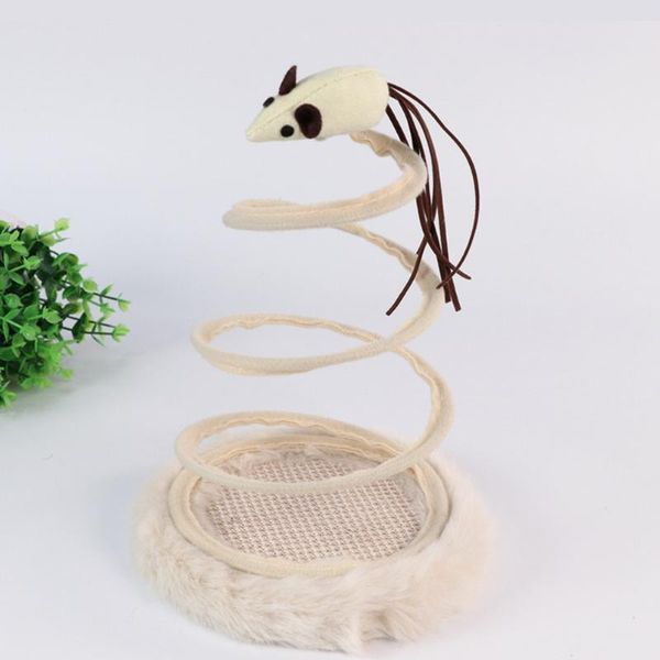 

cat toys funny plush toy with spiral spring disk bite resistant scratch for kitten interactive training playing pet supplies