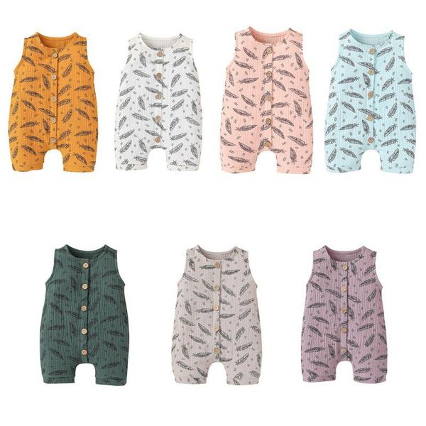 

baby rompers clothes summer infant boys girls jumpsuit outfits newborn baby sleeveless cotton playsuits clothing2021hot, Blue