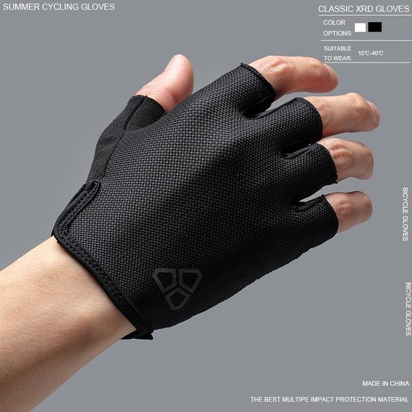 

cycling gloves mtb road mountain bike half finger men summer bicycle, Black