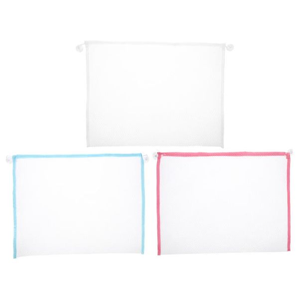 

storage bags 3pcs mesh hanging pouches bathroom (assorted color)