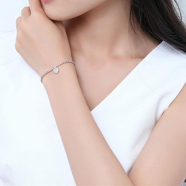 

zircon fashion simple crystal bracelet women link, chain, Black