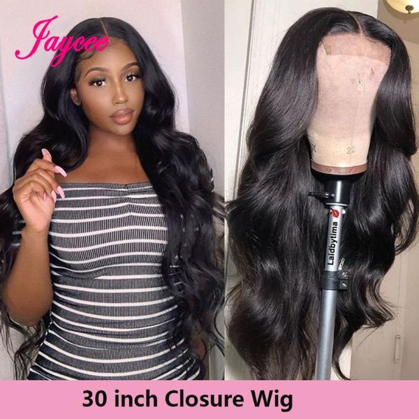 

bodywave wig 32 inch 13x4 lace front human hair wigs brazilian body wave long wavy dentelle perruques, Black;brown