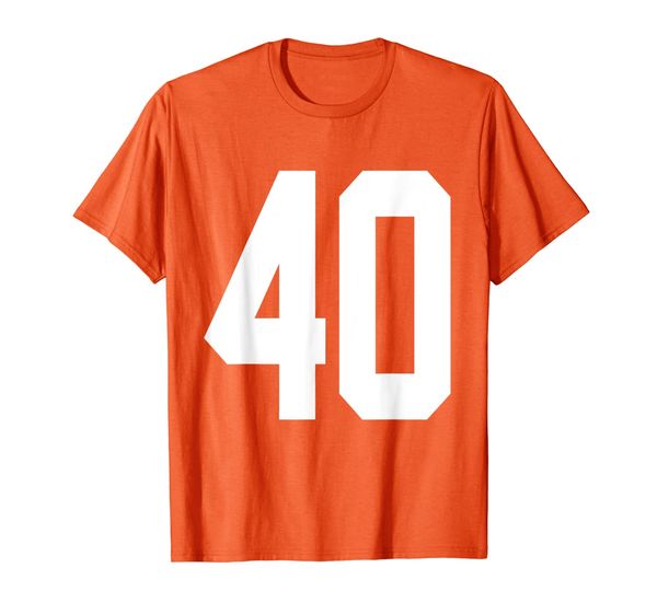 

Number 40 Jersey Style White Print T-Shirt, Mainly pictures
