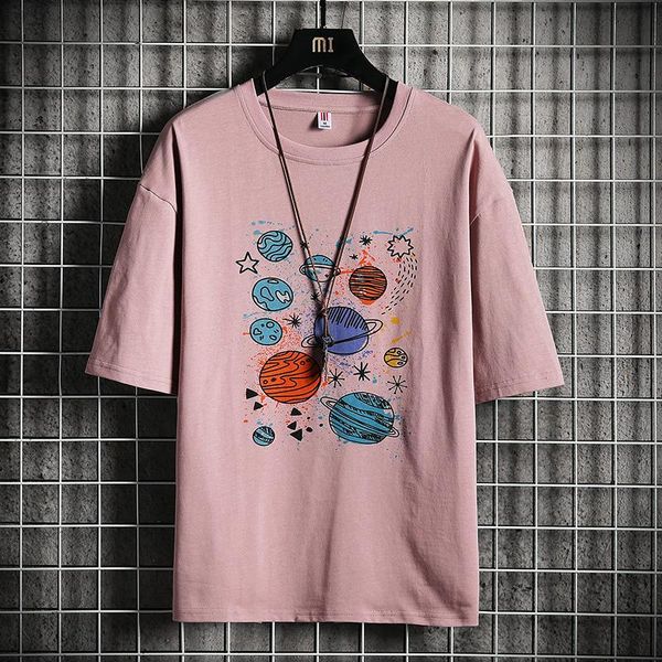 

men's t-shirts 2021 man's oversized t-shirt men summer graphic harajuku 100% cotton tshirt male pink t shirt for, White;black