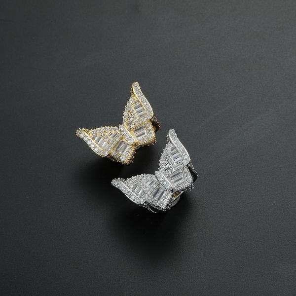 

ring hip hop with zirconium micro inlay butterfly large, Silver