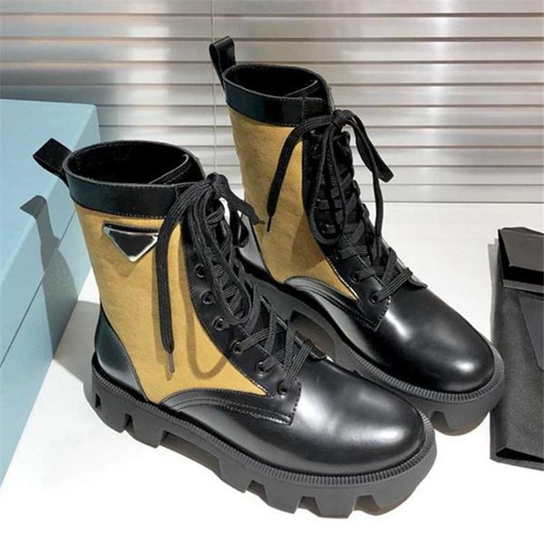 

boots triangle decor women ankle genuine leather short booties white canvas shoes woman lace-up thick sole platform botas mujer, Black