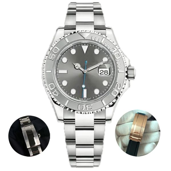 sichu1 -U1 orologi da uomo di qualità stile yacht 40 mm quadrante argento Master automatico meccanico vetro zaffiro modello classico orologio da polso pieghevole orologio super luminoso