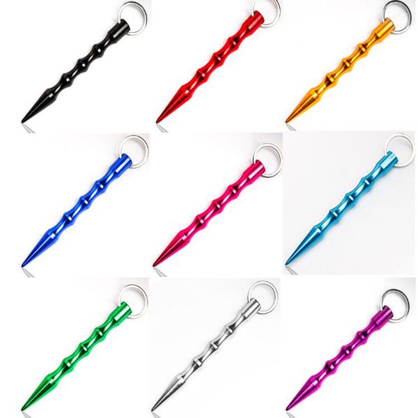 

press elevator tool aluminum self defense safety for women girl spike stick keychain key chain metal