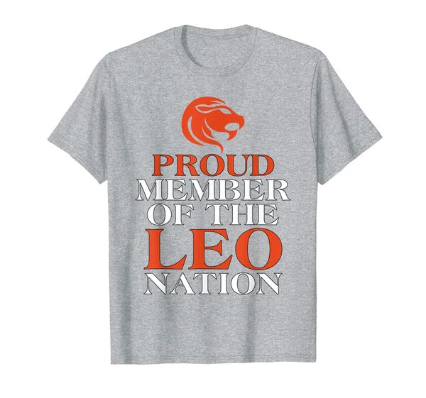 

proud member of the leo nation zodiac sign traits leo t-shirt, White;black