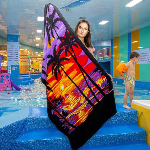 

blankets 180*105cm bath towel seaside style long cotton beach blanket