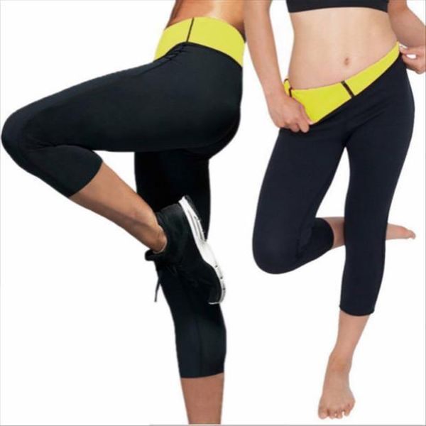 

fashion neoprene slimming sweating sauna womens pant suit waist elastic solid, Black;white