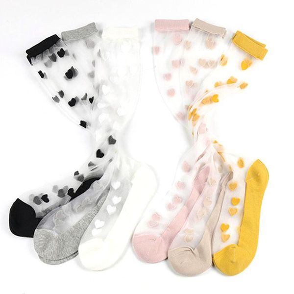 

socks & hosiery summer lace women glass stockings silk tube thin breathable transparent stretch elastic, Black;white