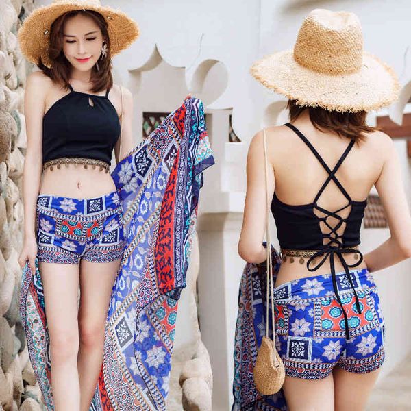 

bikini suit swimsuit women's split three piece set, White;black