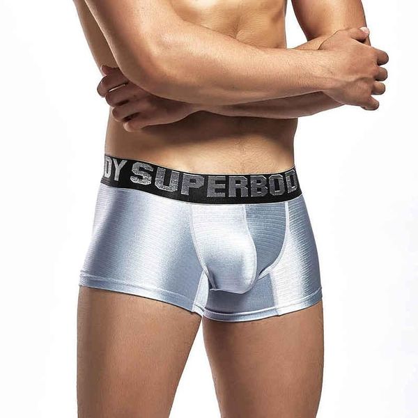 

shiny boxers for men u bulge underwear low waist smooth boxer shorts trunks 2021 ly underpants, Black;white