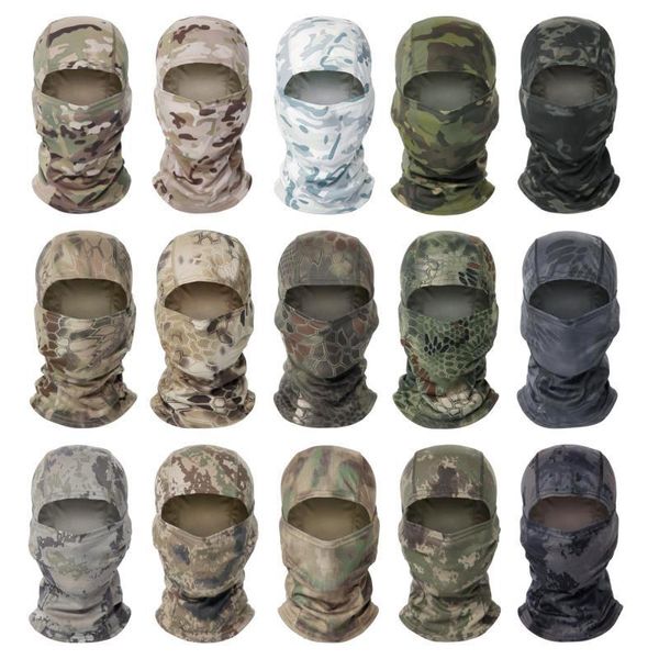 

military tactical balaclava full face mask paintball bandana army outdoor fishing hunting camouflage neck gaiter cycling caps & masks, Black