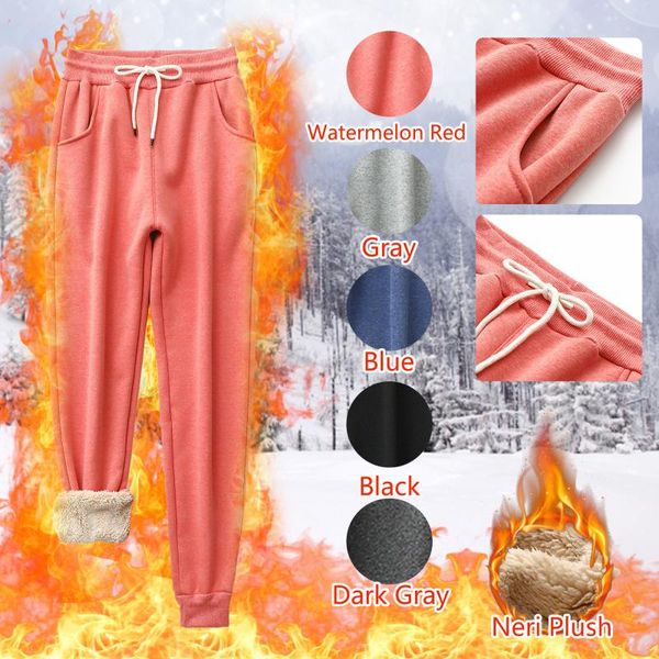 

women's pants & capris winter women warm plus velvet leggings stretchy long workout trousers fashion solid size with pockets, Black;white