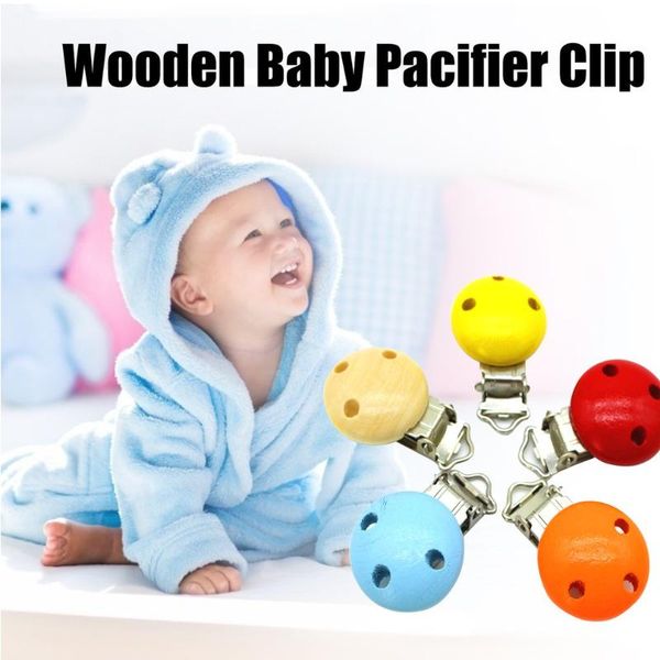 

pacifiers# 5pcs infant pacifier clip wooden holder soother teether feeding care dummy clips for kids clasps accessories
