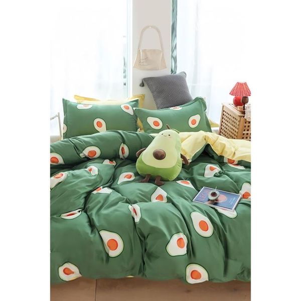 

bedding sets duvet cover set teen single comforter bed cotton silky soft one person avocado