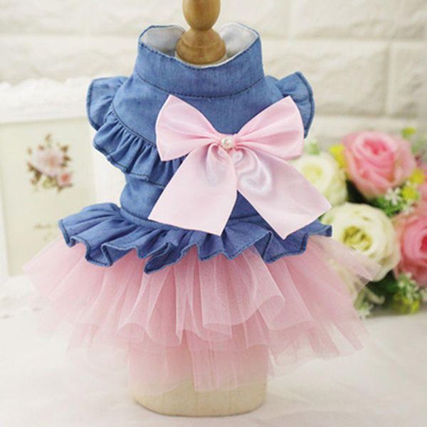 

dog apparel pet dress big bow tutu skirt summer puppy clothes princess wedding