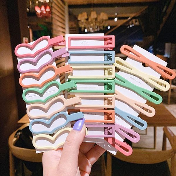 

hair accessories 7pcs/set hairgrips alloy hairpins clips colorful scrub matte heart rubbits crown barrettes candy