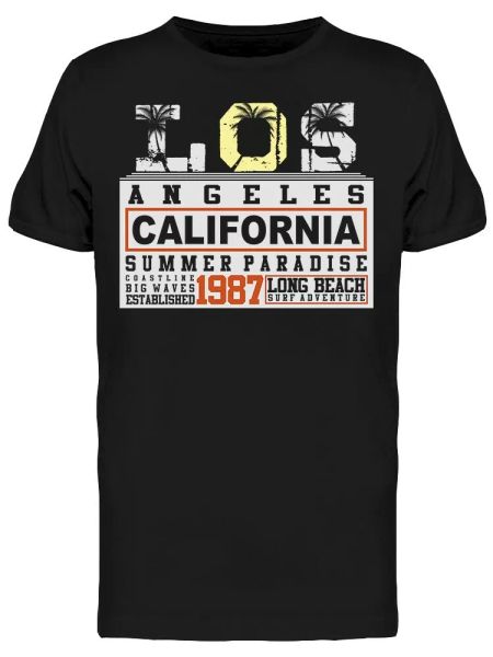 

los angeles summer paradise tee men's -image by shutterstock, White;black
