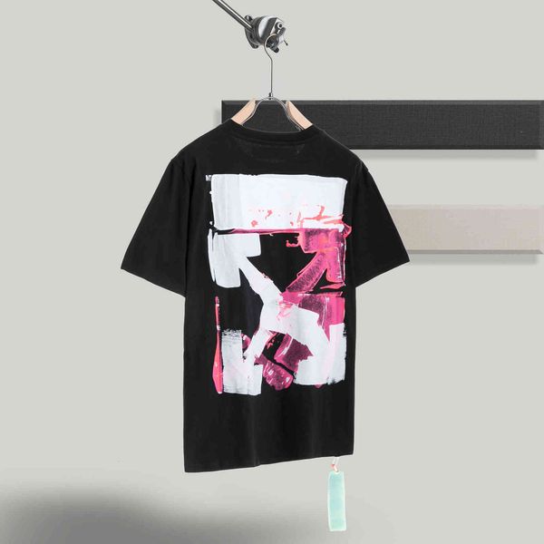 

off style white graffiti arrow print short sleeve t-shirt, White;black